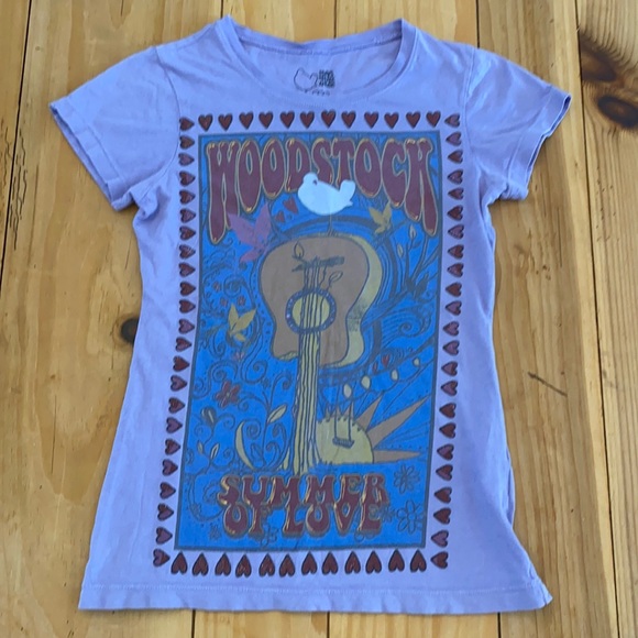 TRUE VINTAGE Woodstock Summer of Love Graphic Cotton T Shirt - Picture 1 of 6